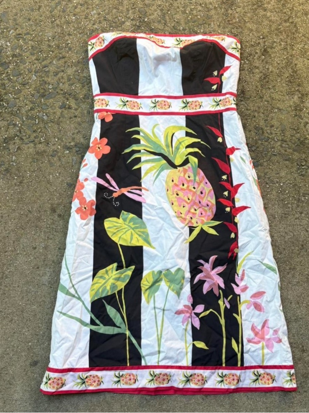 Preppy striped strapless mini dress j crew fruit